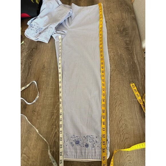 Vintage high rise periwinkle gingham cropped pants - Picture 7 of 7